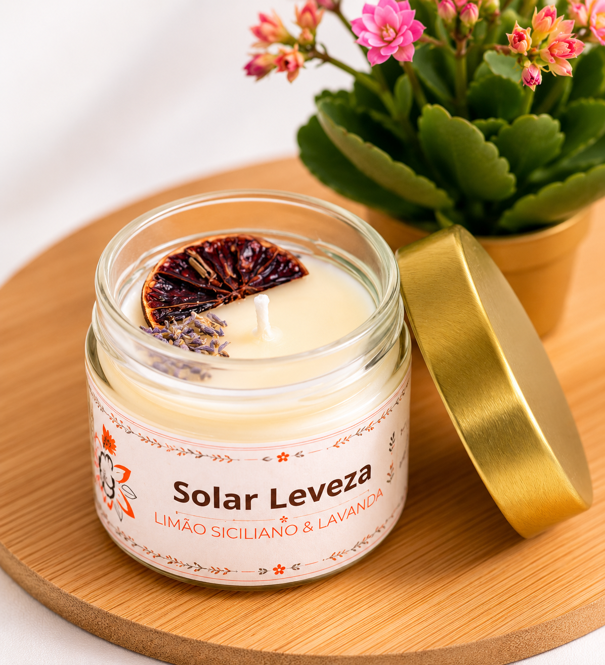 Vela Solar Leveza — Limão Siciliano & Lavanda