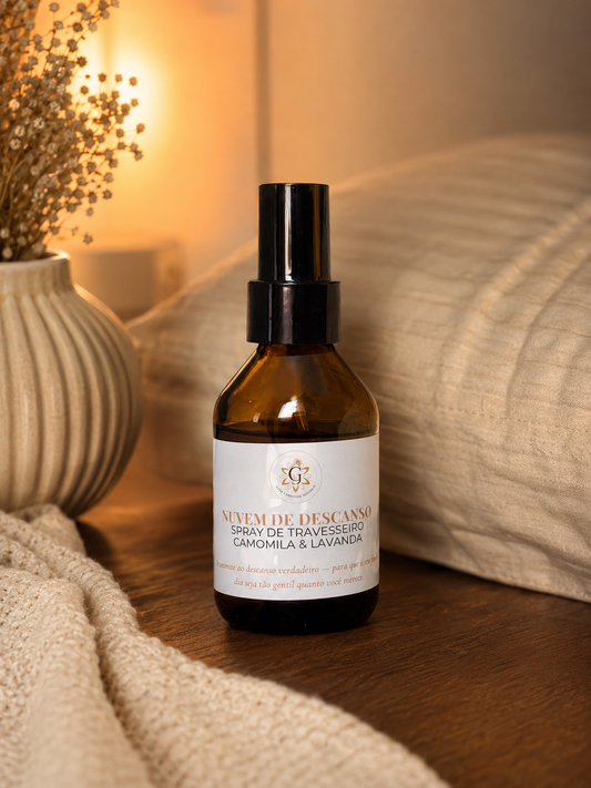 Nuvem de Descanso ✨ Bruma para Travesseiro | Camomila & Lavanda