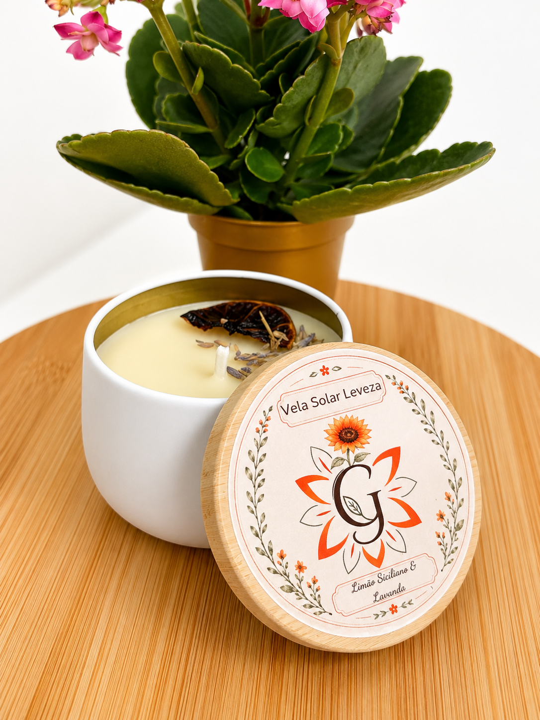 Vela Solar Leveza — Limão Siciliano & Lavanda